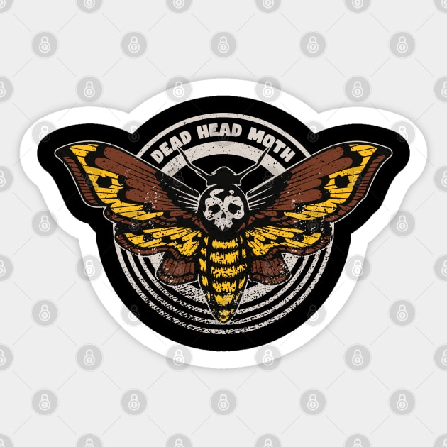 Death's Head Moth - Horror - Distressed Vintage Design Sticker by redwane